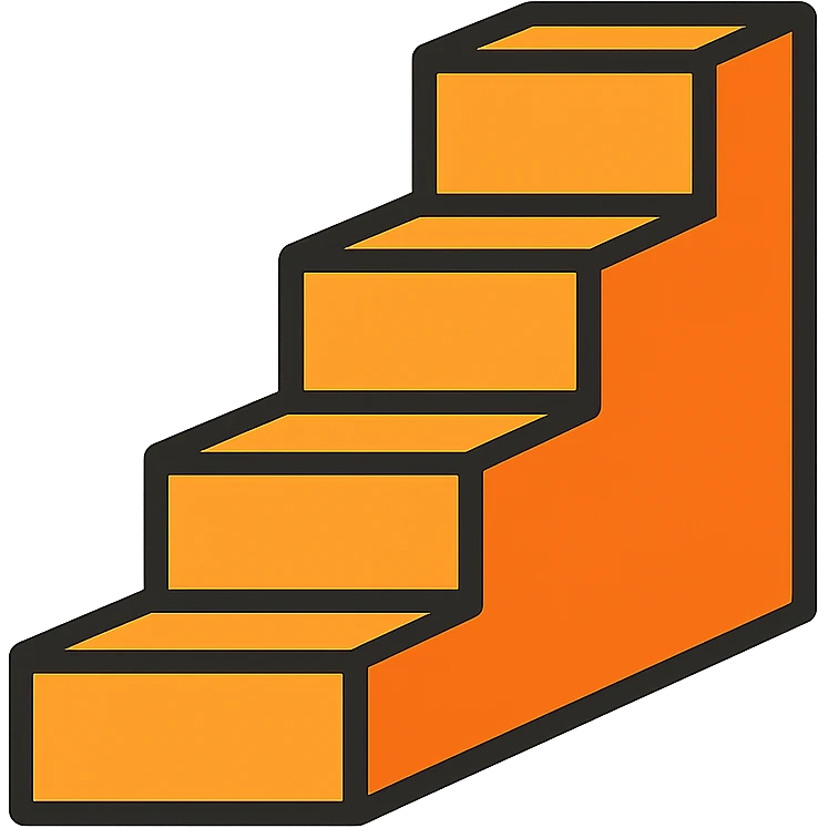 stairs emoji, minimal color outline style emoji