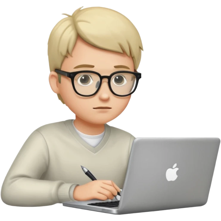 a student working in a laptop with batch code expert emoji