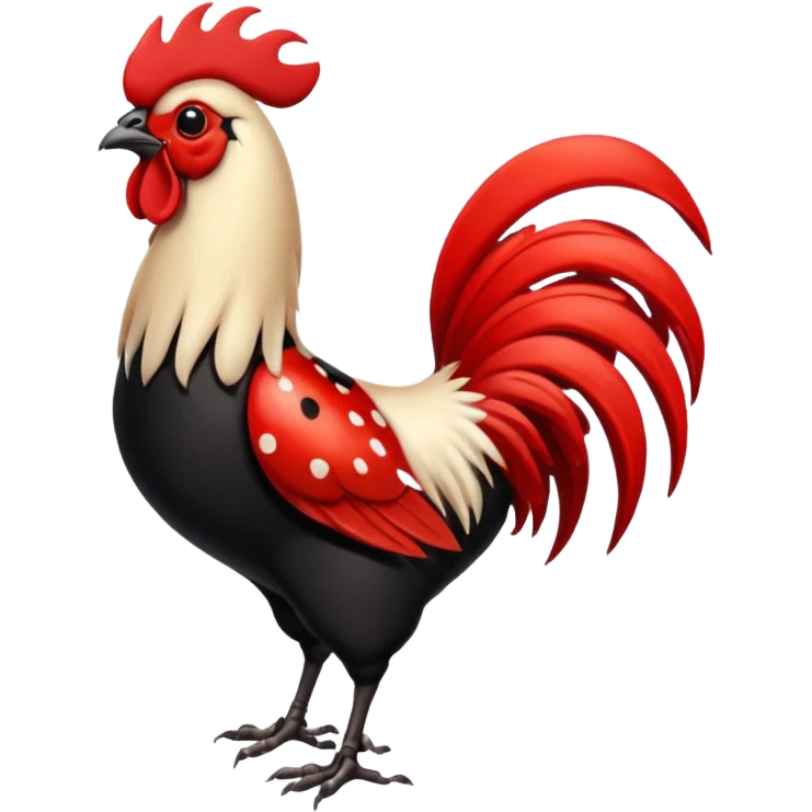 Ladybug and a rooster  emoji