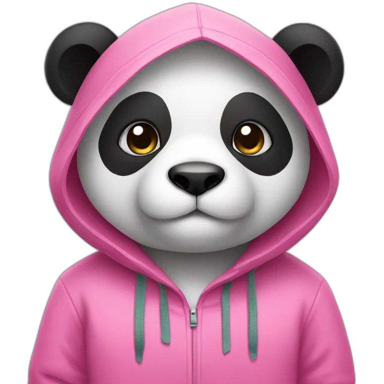 Panda wearing a pink hoodie  emoji