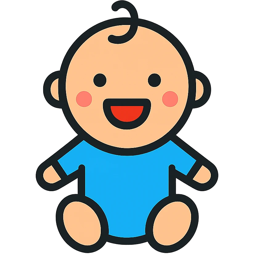 baby, lineal color outlined icon style, black outlines with gentle color fills, clean and professional look emoji