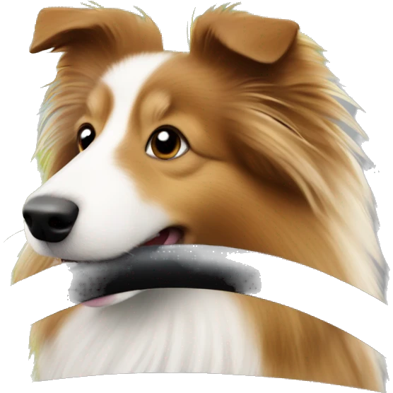 Shetland sheepdog driving emoji