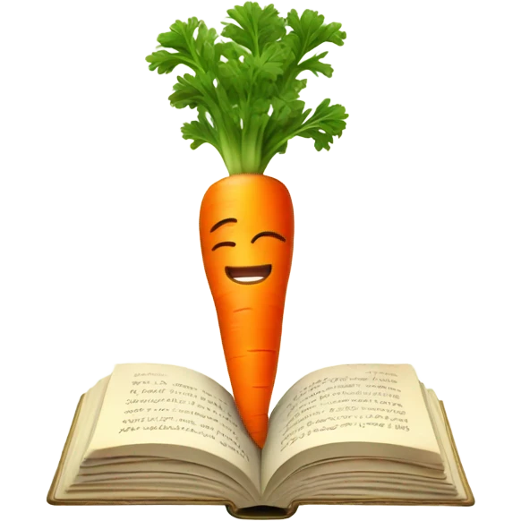 carrot reading book emoji