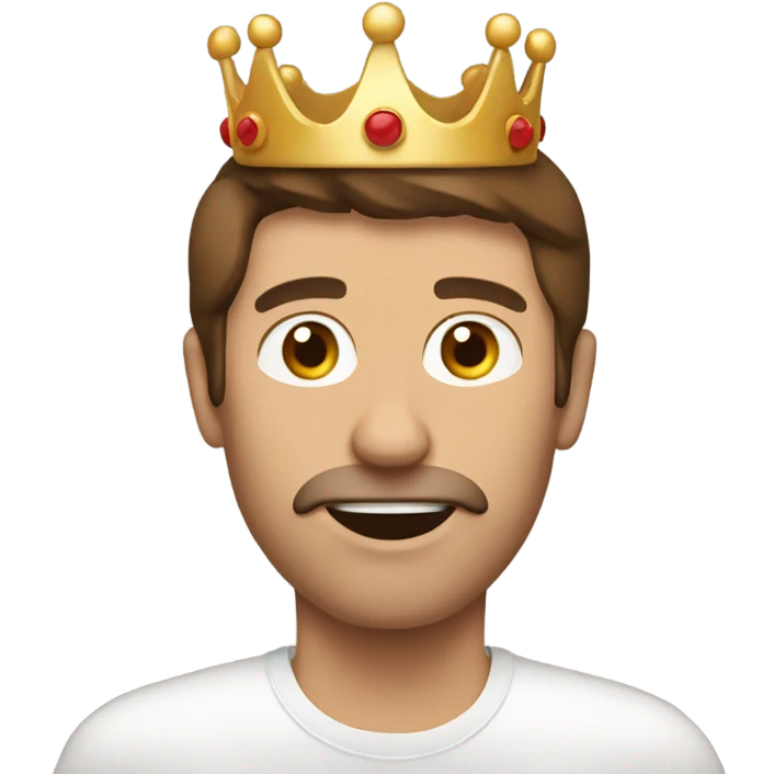 brown haired man with crown eaten sandwich  emoji
