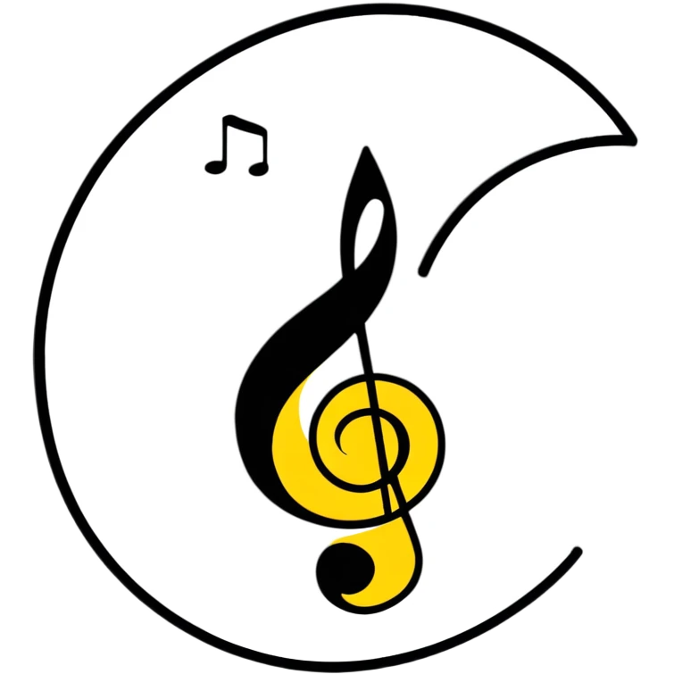 quarter note on white circle emoji