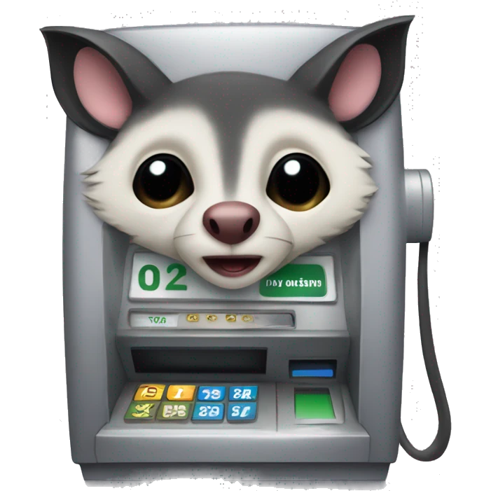 A masked possum + ATM machine  emoji
