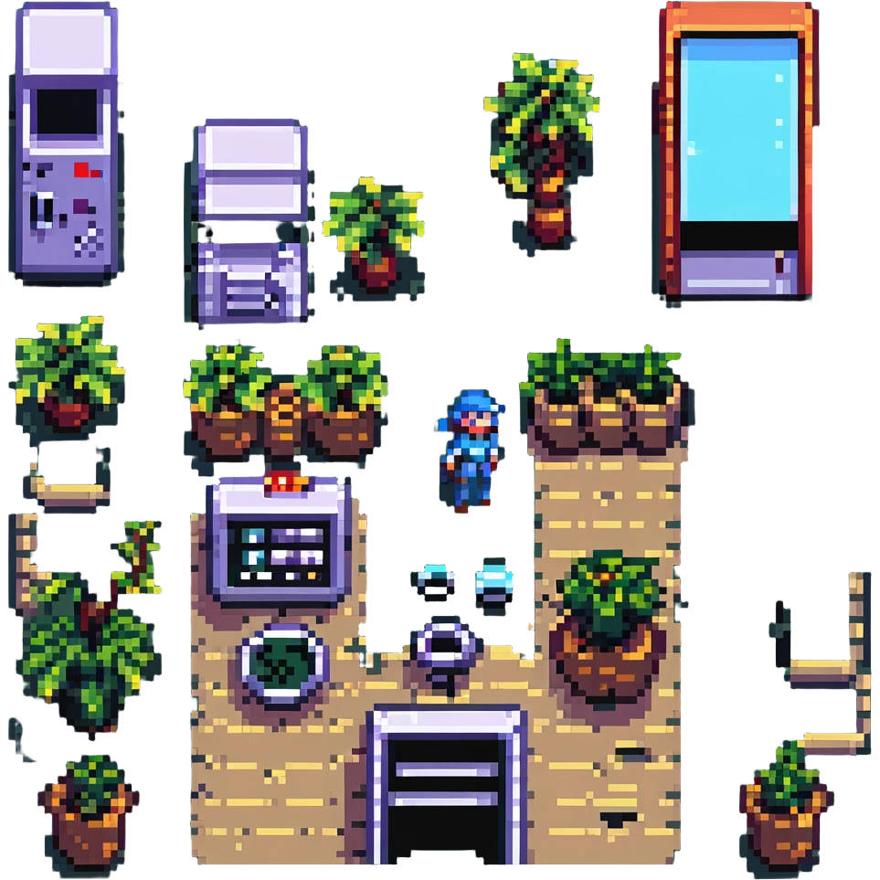 8-bit NES game mockup, pixel art style, side-scrolling level with a hero, enemies, and coins emoji