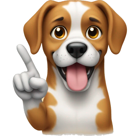 a dog giving the finger emoji