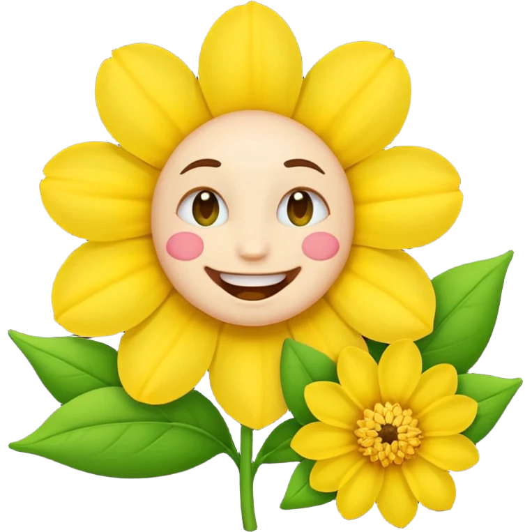 Normal emoji biting a flower emoji