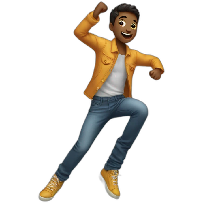 a funny dancing boy emoji