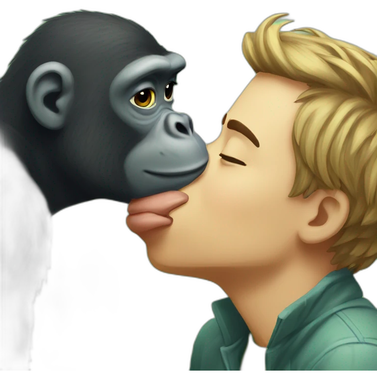 frog kissing gorilla emoji