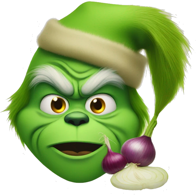 Grinch with a onion  emoji
