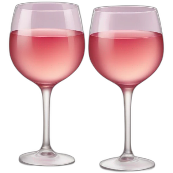 Two glasses of rose wine are clinking emoji