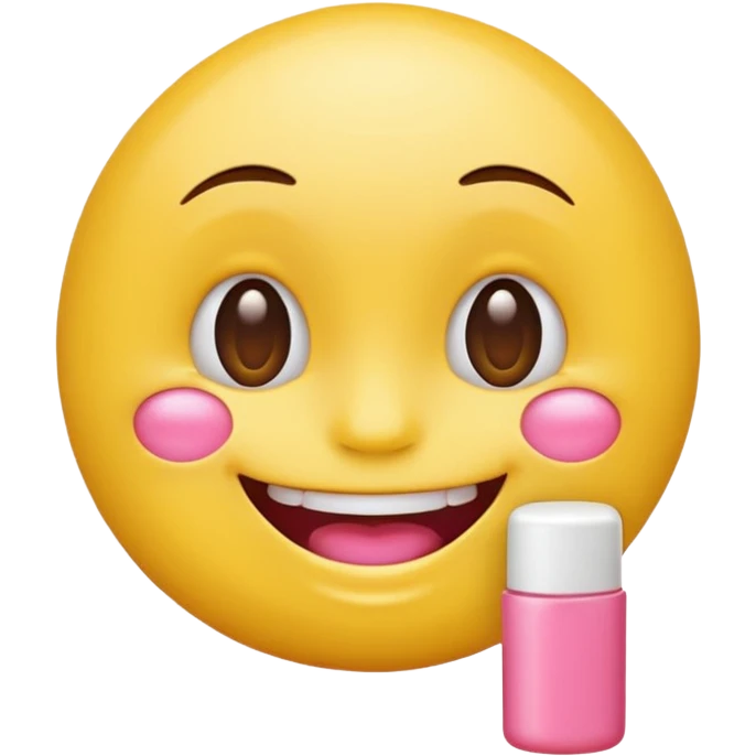 Regular emoji and lip balm emoji