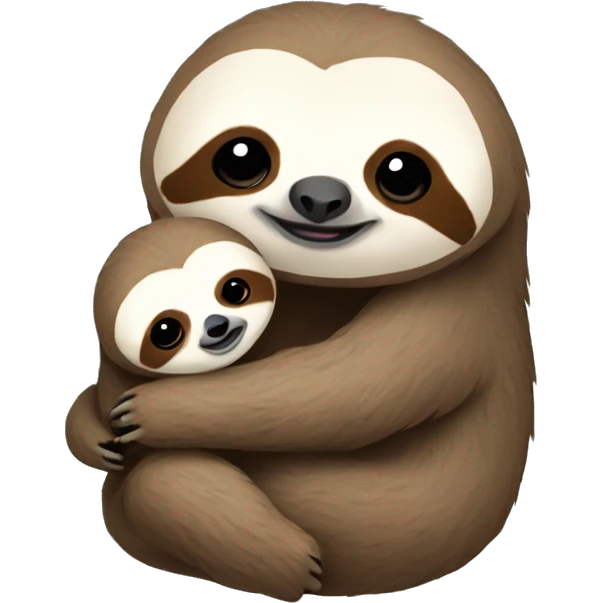 mom sloth with baby sloth on back emoji
