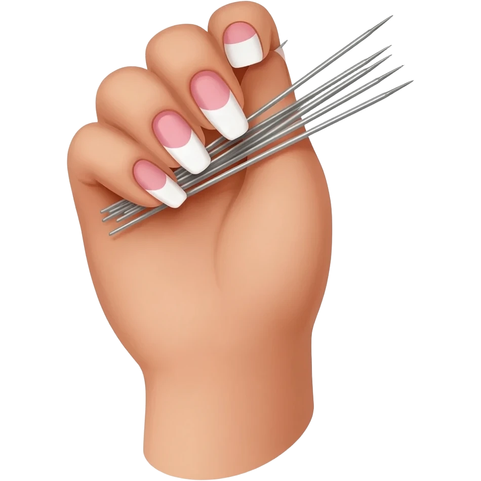 bàn tay cầm các mũi kim emoji