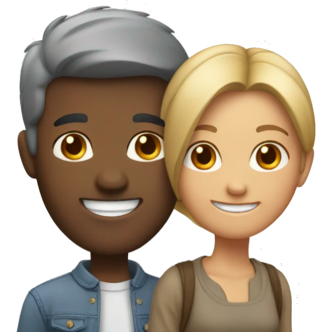smiling couple in casual attire emoji