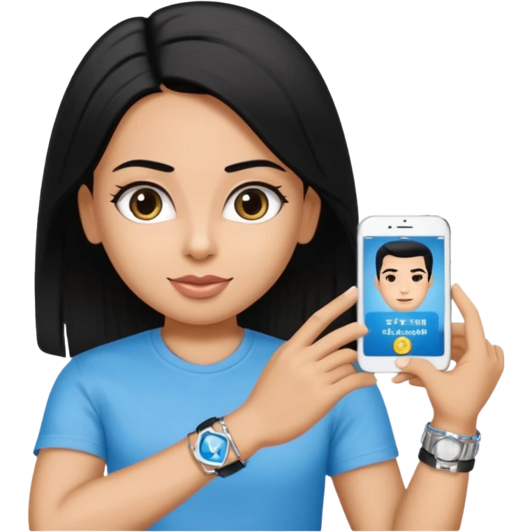 driving license with the photo of ipretty bratz emoji of salman khan wearing a black tee, silver- blue bracelet, black hair emoji