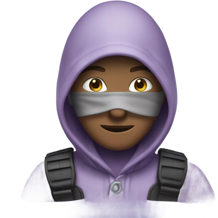 a white Burglar wearing lavender  emoji