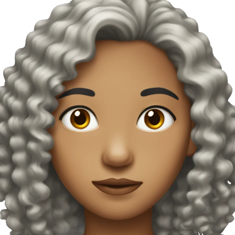black curly hair girl with thin eyebrows  emoji