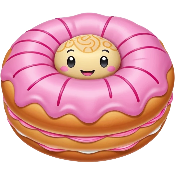 pink kawaii inflatable pan dulce concha emoji
