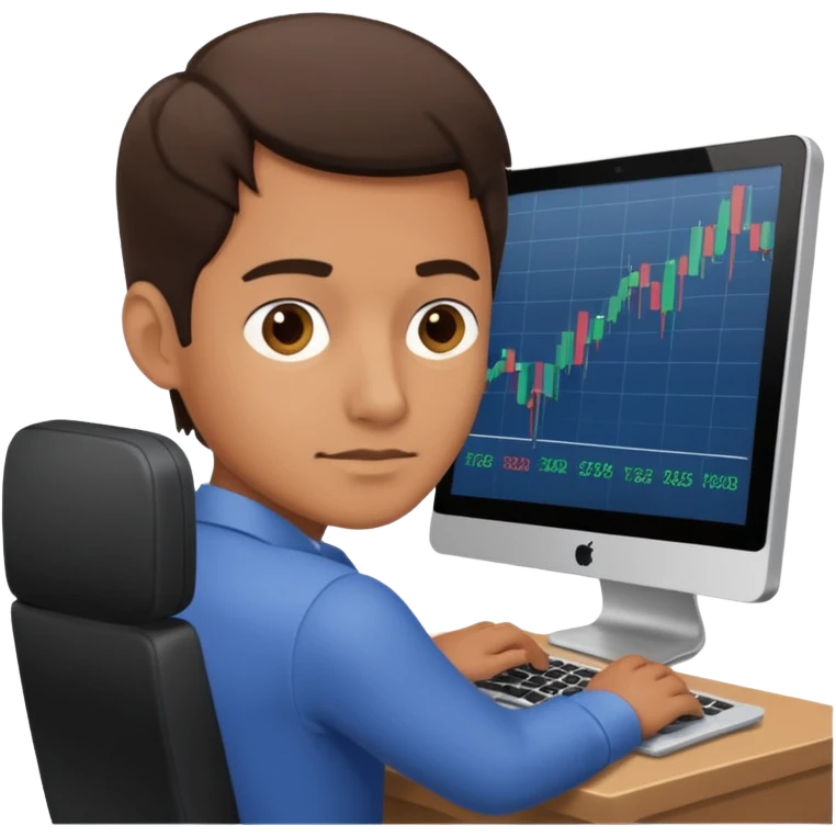 stock market guy on computer emoji
