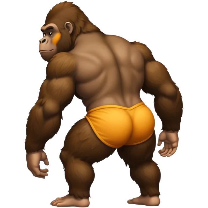 Götünü gösteren goril emoji