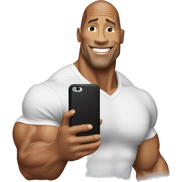 dwayne johnson holding a mobile phone emoji