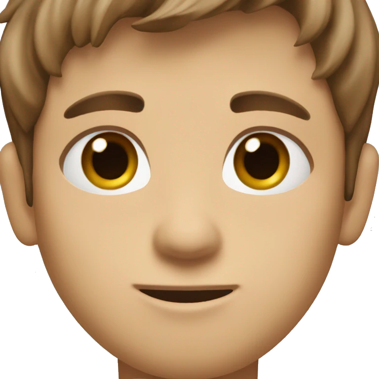 Danish boy with brown hair, brown eyes and a little bit of scruff, tan emoji