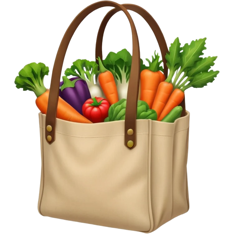 cartoon market bag. top view emoji