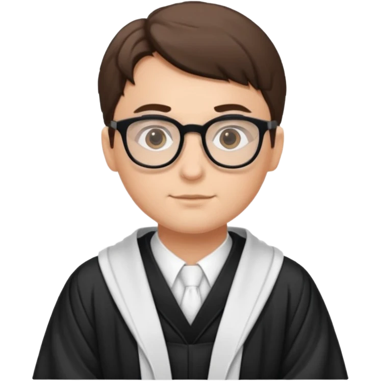 Young judge with glasses and robe emoji