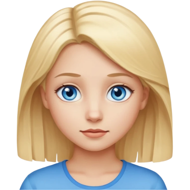 girl with blond hair eyes looking to the right   emoji