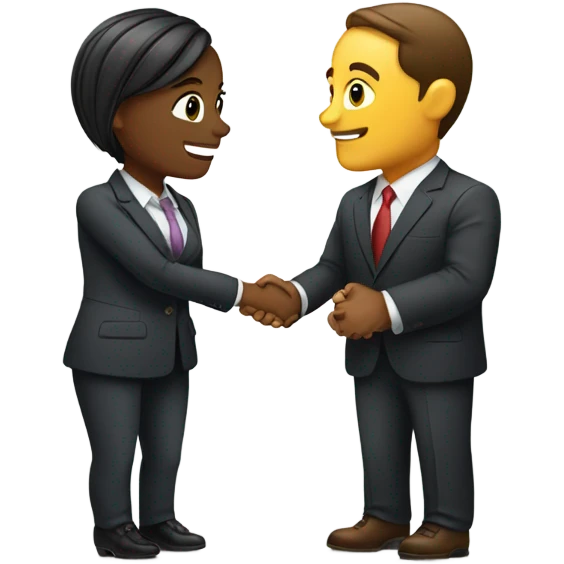 Businessman and Businesswoman talking to each other emoji
