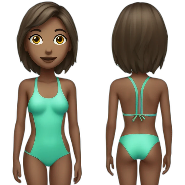 Girl Swim suit big emoji
