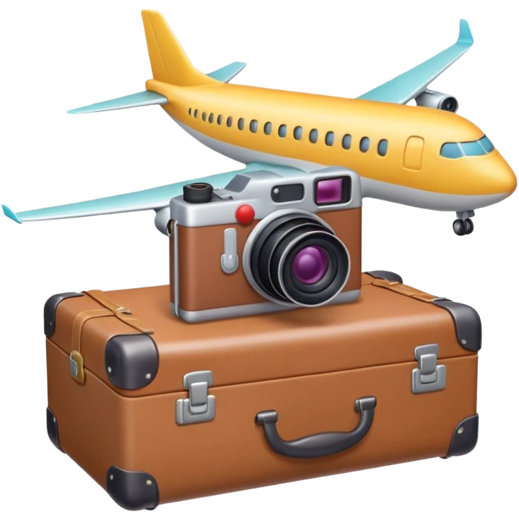 Premium travel moodboard emoji, Apple-style 3D emoji, pastel gradients, minimal travel symbols, calm aesthetic, soft shadows, high-detail, square app icon. emoji