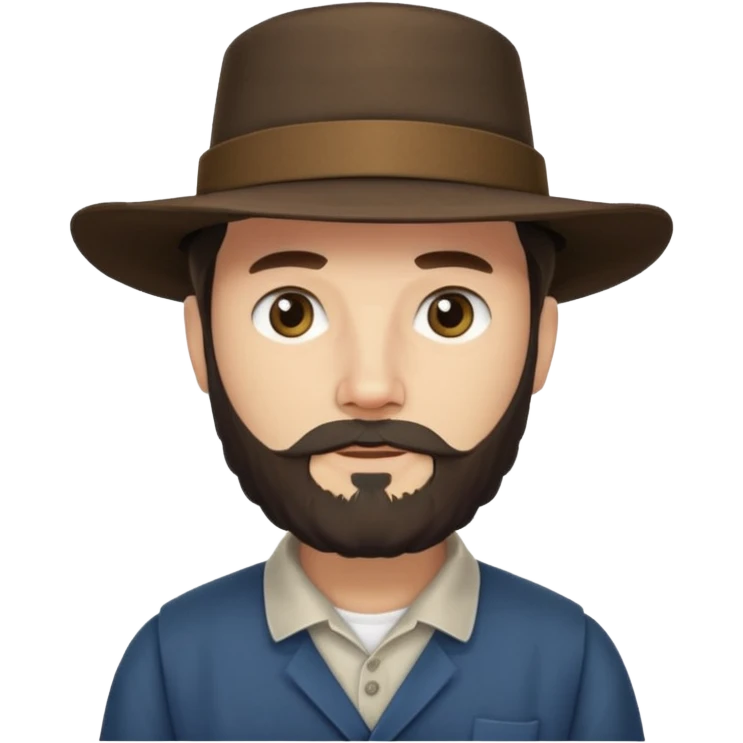 Amish man with beard and with no mustache emoji