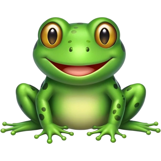 Frog cute with happy smile emoji