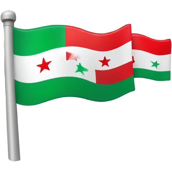 Green flag of syria with three red stars emoji