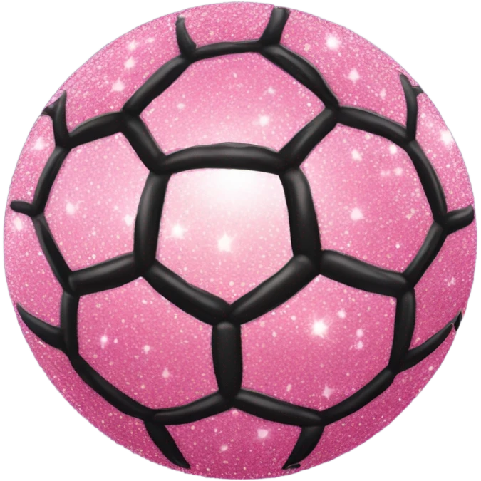 Pink glitter soccer ball  emoji