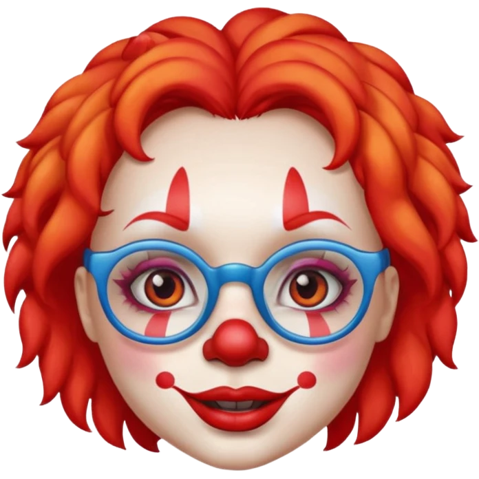 female clown with eyeglasses emoji