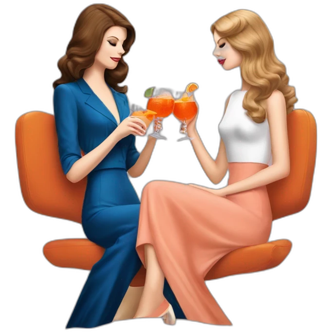 Lana del Rey & Taylor Swift drinking aperol sprizz emoji