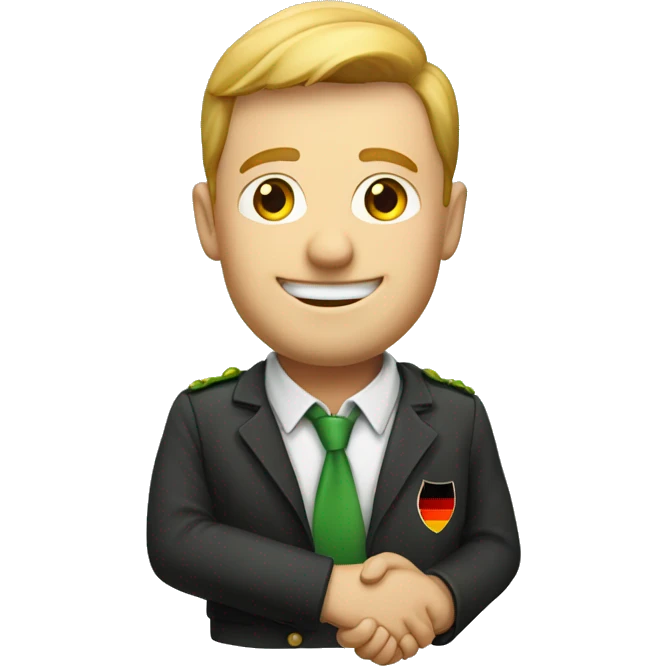 German and Irish guy shaking hands emoji