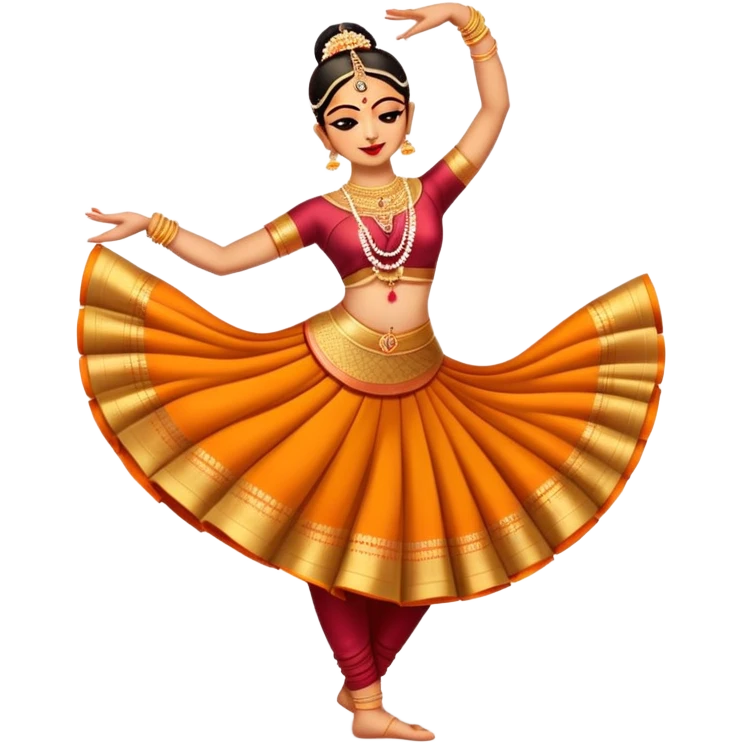 cinematic-realistic-bharatanatyam-dance-emoji,-depicted-as-an-elegant-classical-indian-dance-performance-with-graceful-poses,-intricate-costumes,-and-expressive-hand-gestures,-rendered-with-rich-textures-and-warm-dramatic-lighting emoji