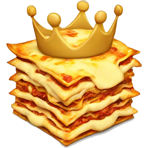 Lasagna with a crown  emoji