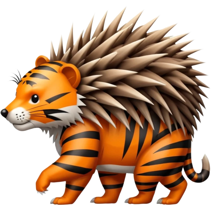 Porcupine with a tiger emoji