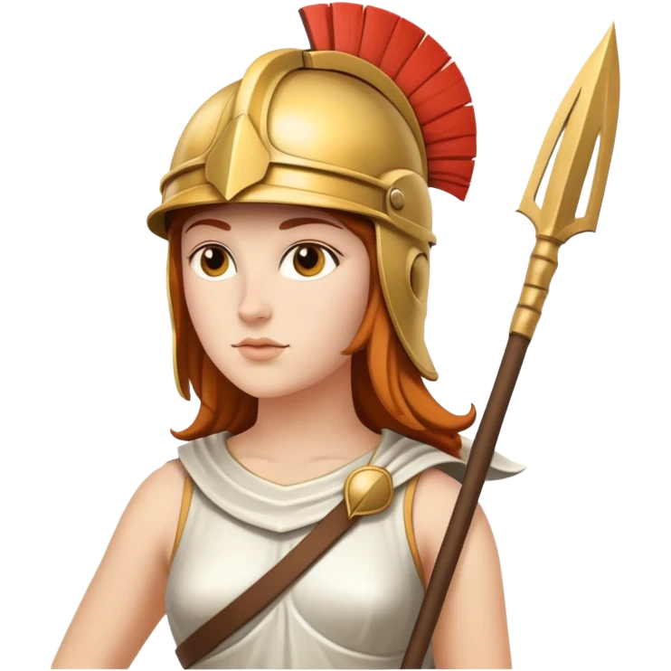 Goddess Athena with helmet and spear emoji