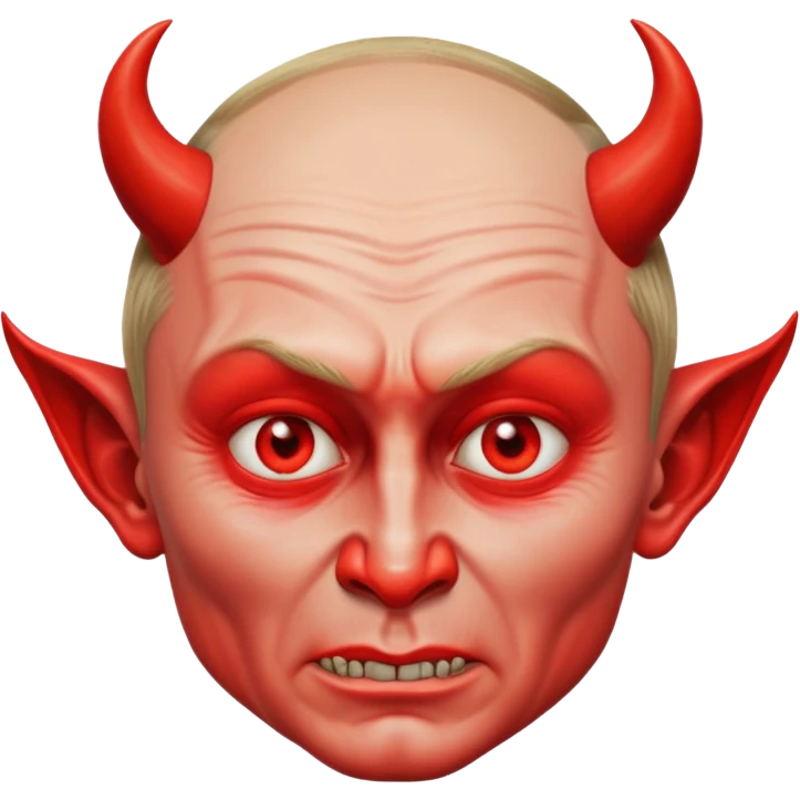 Putin as a devil with lifelike facial features and intricate devil elements emoji
