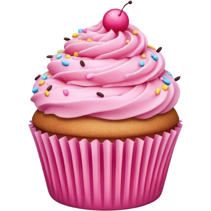 Cupcake with pink icing emoji