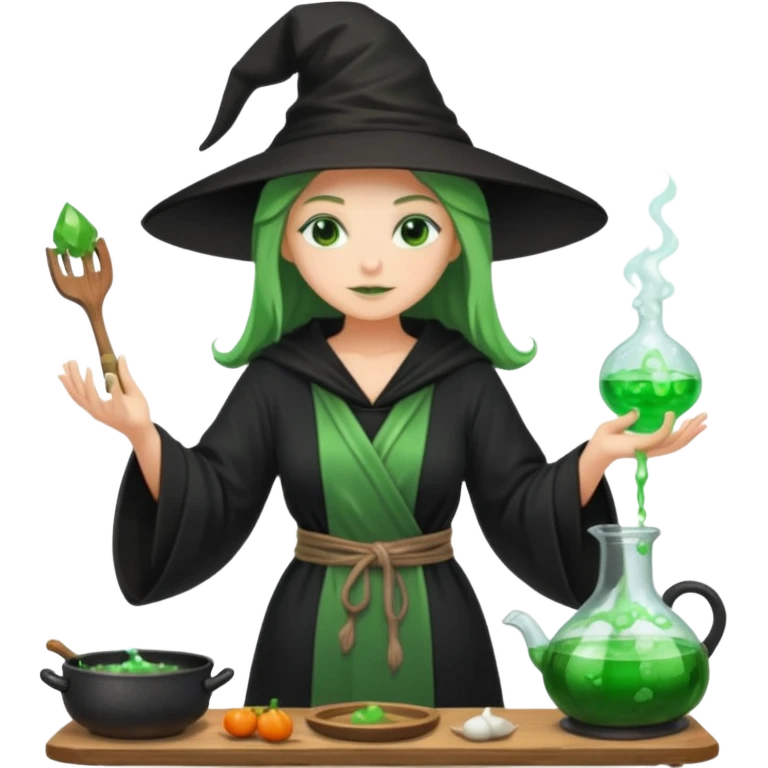 green witch cooking potion emoji
