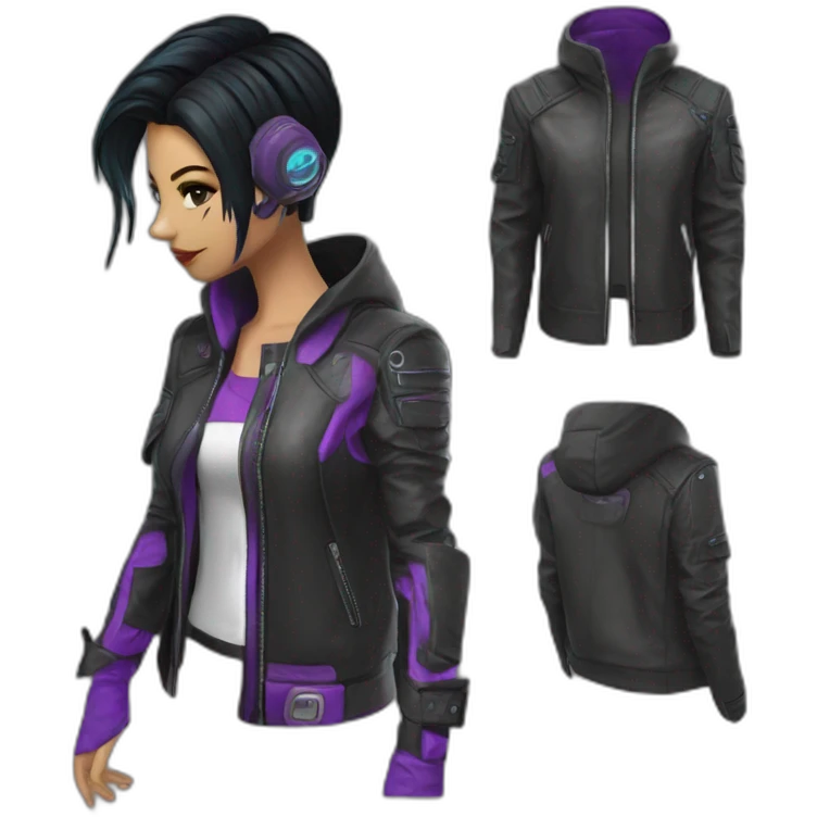 cyberpunk Jaqueta de Couro Sintético accessory emoji